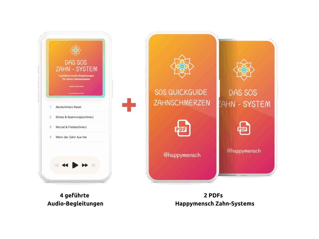 SureCart-Produktbild für das Zahn-SOS Bundle mit vier Audios und zwei PDFs